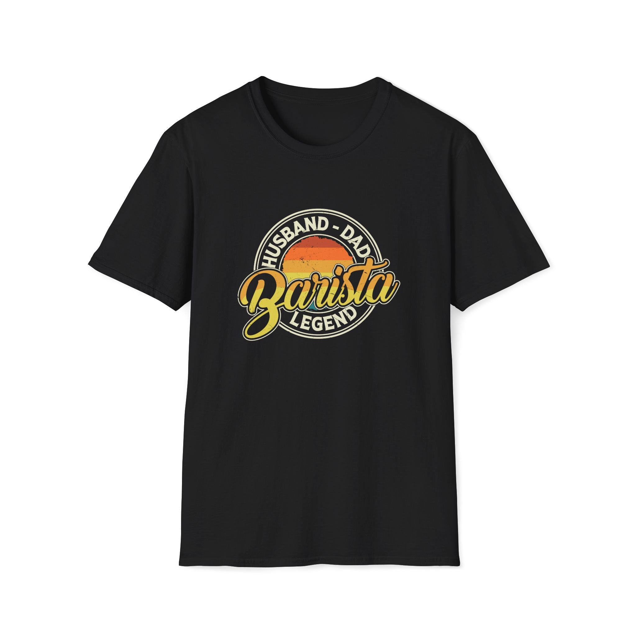 Husband Dad Barista Legend Unisex T-Shirt Black Unisex Adult T-shirt Coffee Dad Globally Fulfilled