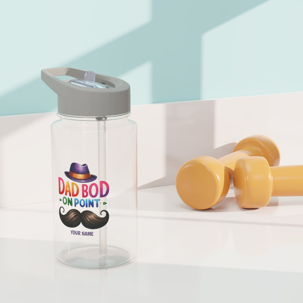 Personalised - Dad Bod On Point - Clear Tritan Water Bottle