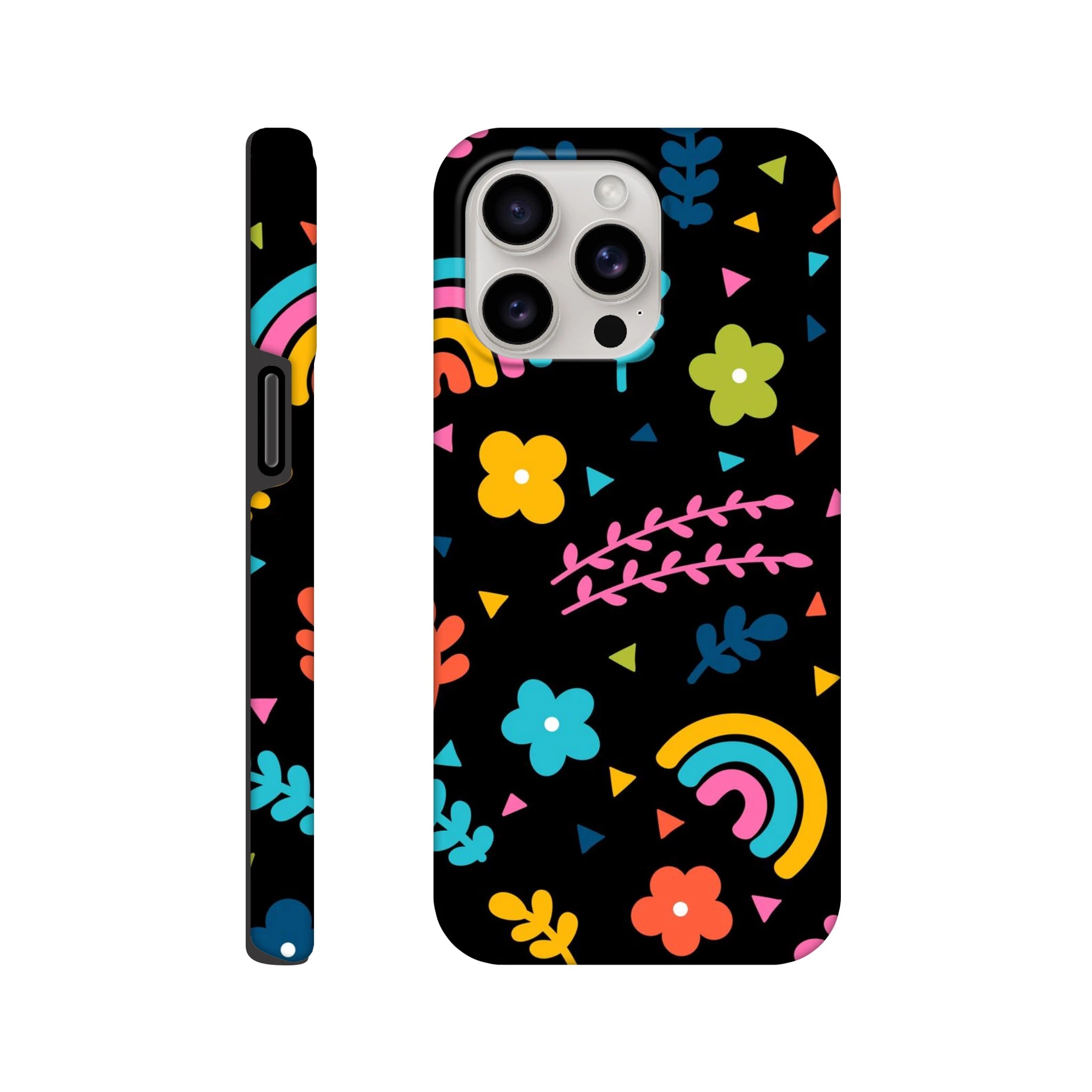 Bright Rainbow And Flowers - Apple iPhone Tough case iPhone 15 Pro Max iPhone Tough Case Globally Fulfilled Plants