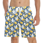 Lemon Seagull Men's Mid-Length Beach Shorts 5XL Men's Mid-Length Beach Shorts animal Printed Offshore