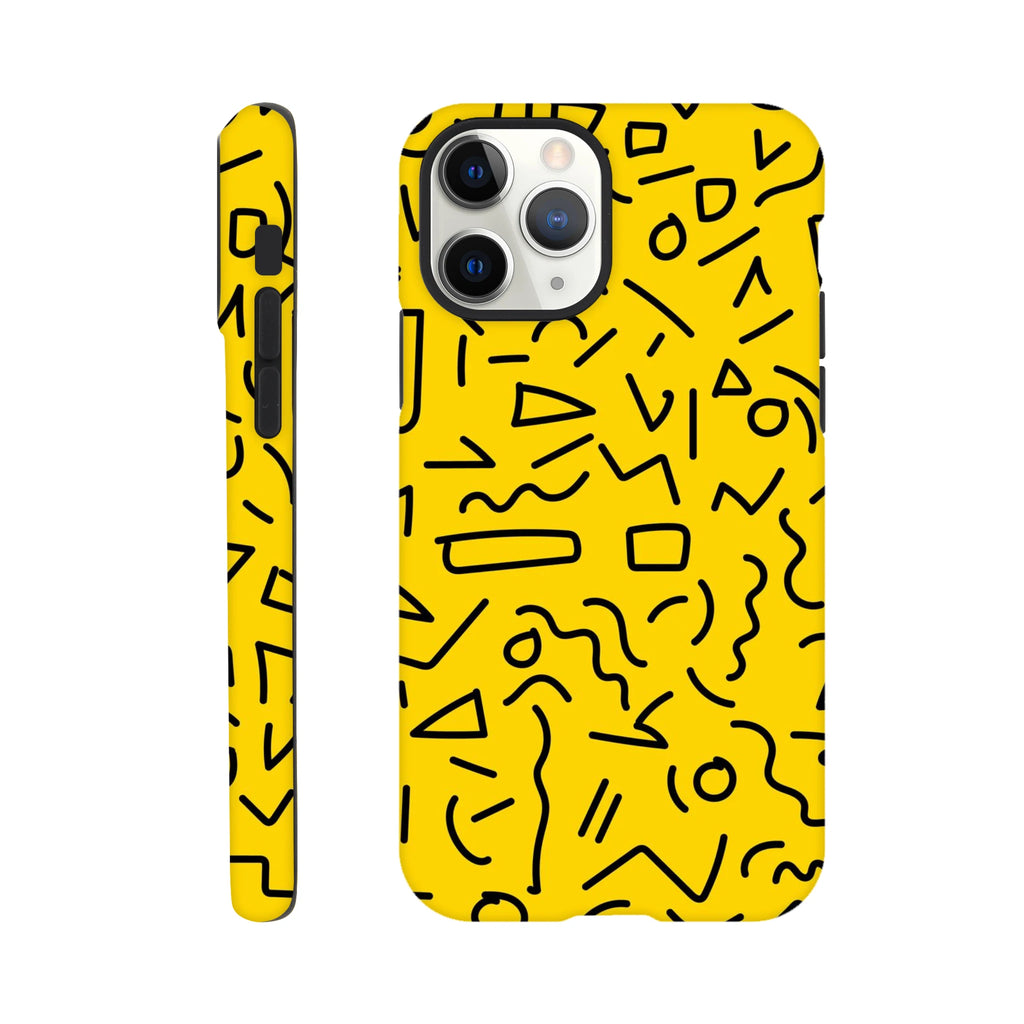 Yellow Black Graphic Squiggle - Apple iPhone Tough case iPhone Tough Case Globally Fulfilled Retro