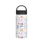 Under The Sea, Ocean Animals Stainless Steel Water Bottle, Handle Lid White 12oz Stainless Steel Water Bottle With Handle Lid Globally Fulfilled Ocean