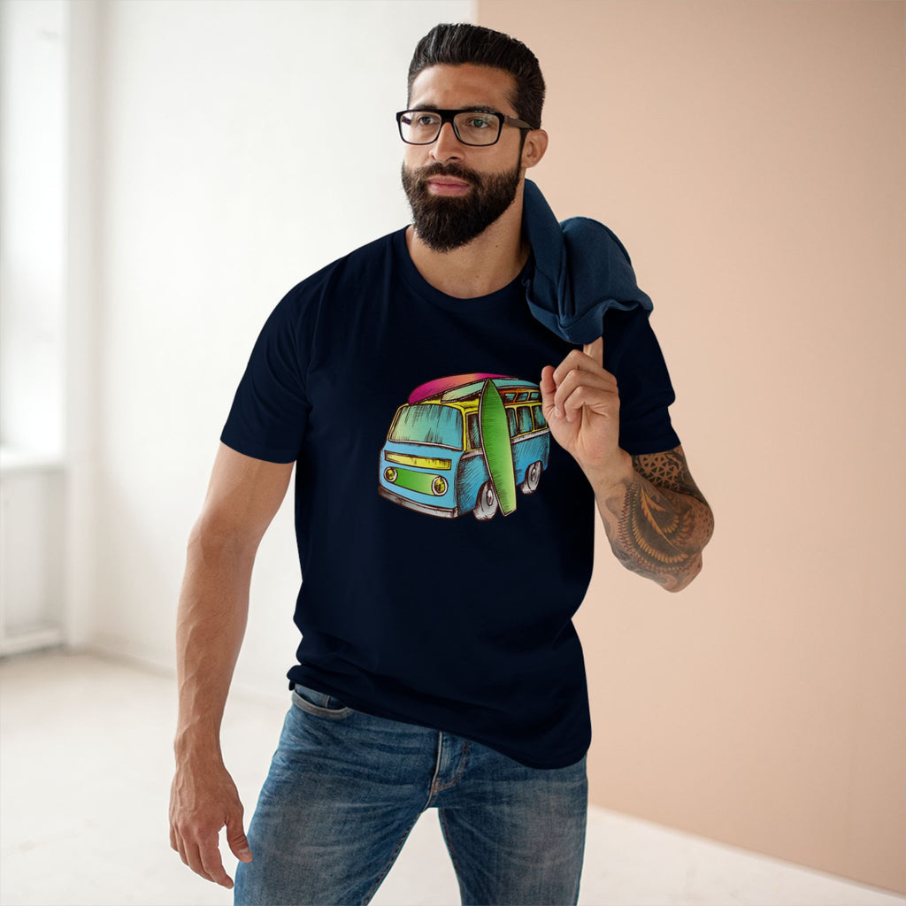 Surf Trip - Men's Staple Tee Navy Mens Premium T-Shirt Printed in AU and US Summer Surf