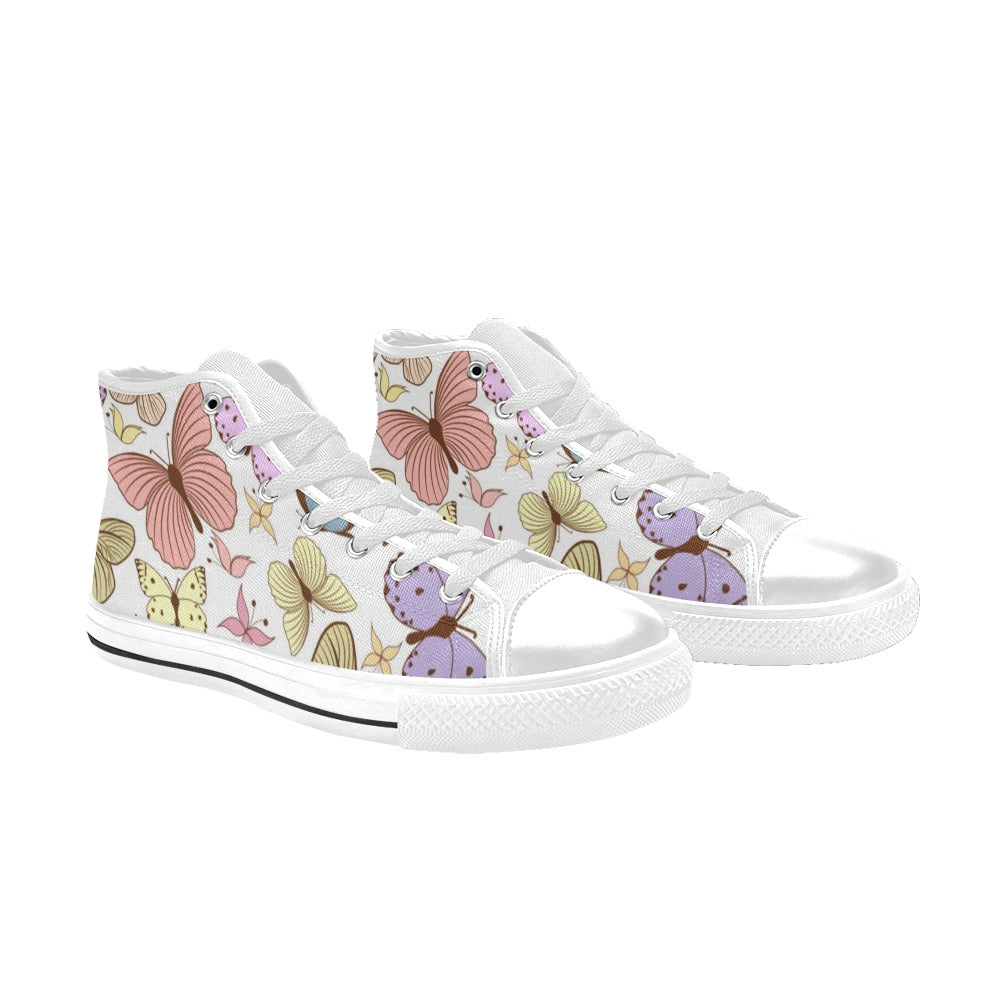 Cartoon Butterfly - Kids High Top Canvas Shoes