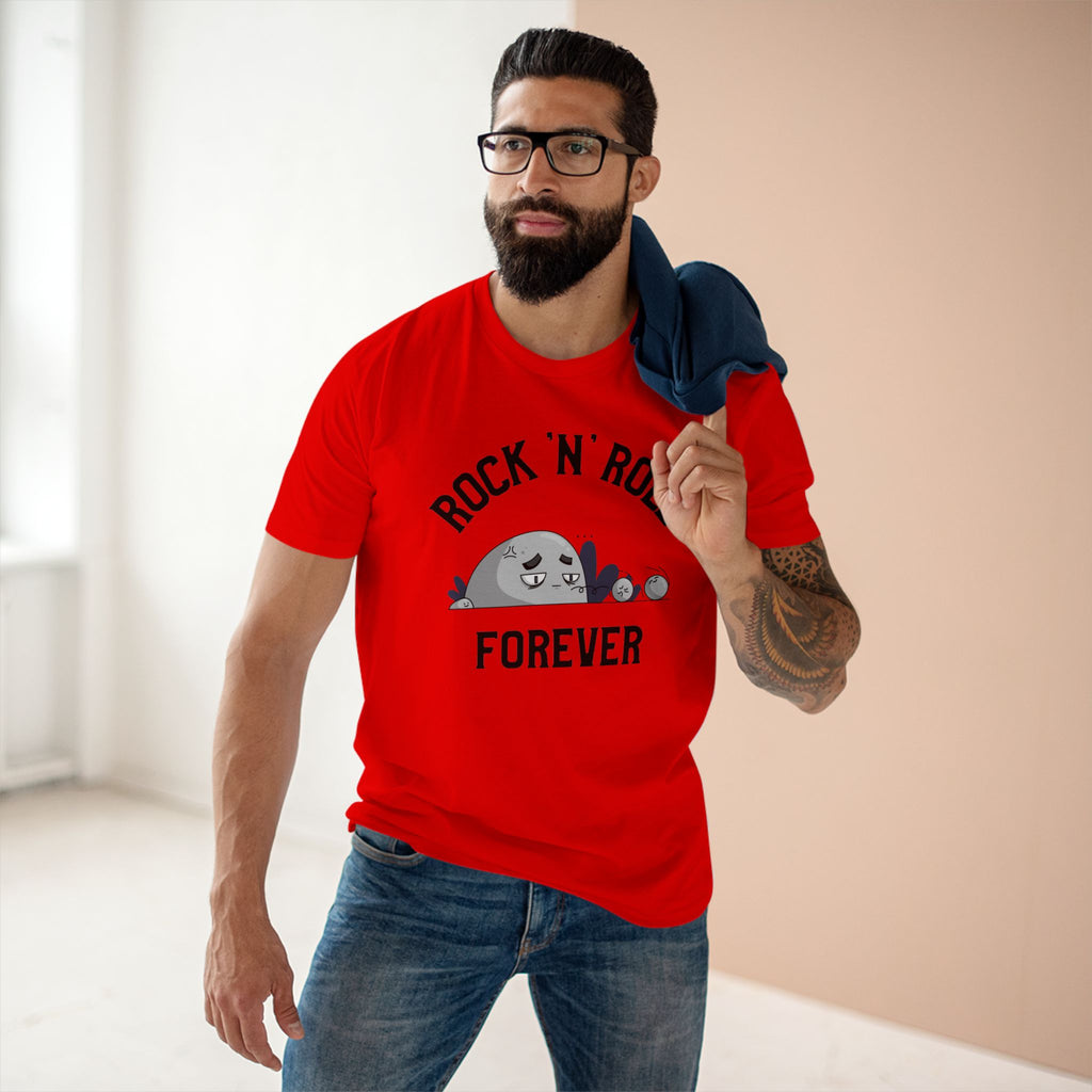 Rock 'N' Roll Forever - Men's Staple Tee Red Mens Premium T-Shirt Music Printed in AU and US