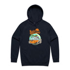 Hello Sunshine, Beach Van - Mens Hoodie Navy Mens Hoodie Printed In Australia Summer