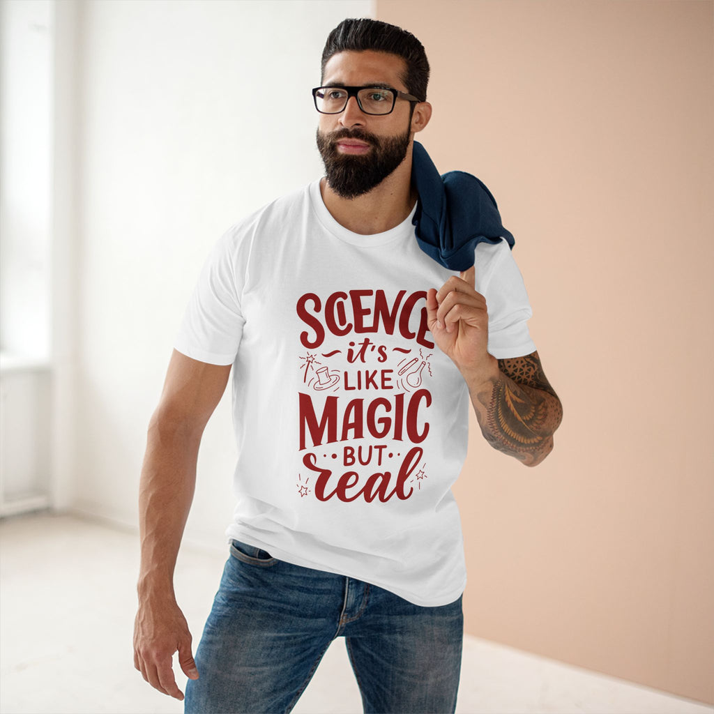 Science, It's Like magic, But Real - Men's Staple Tee White Mens Premium T-Shirt Printed in AU and US Science