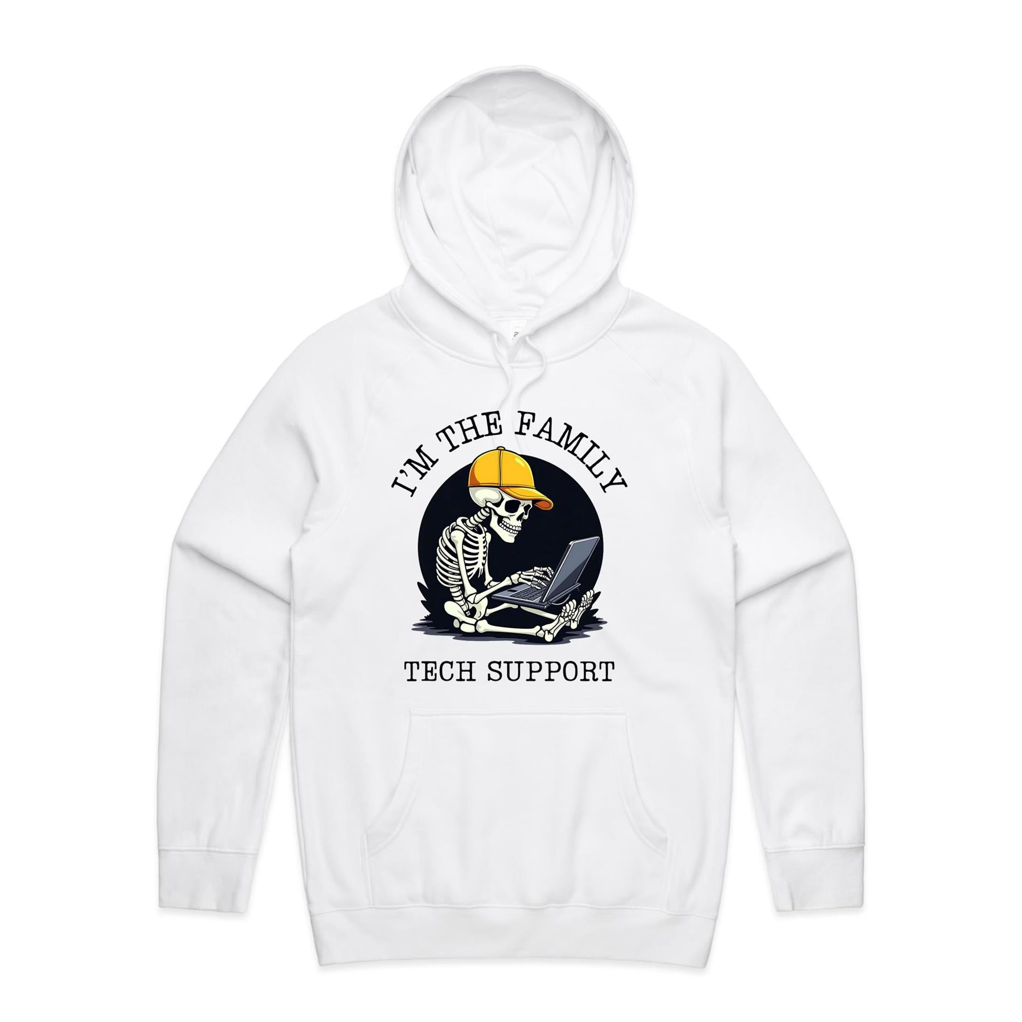 I'm The Family Tech Support - Mens Hoodie White Mens Hoodie Printed In Australia Tech