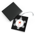 Personalised - Fa La La La Llama - Christmas Pewter Snowflake Ornament
