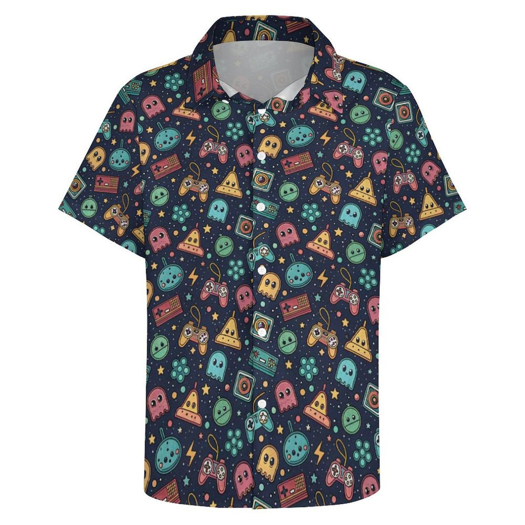 Video Game Women's Collared Pocketless Short Sleeve Shirt