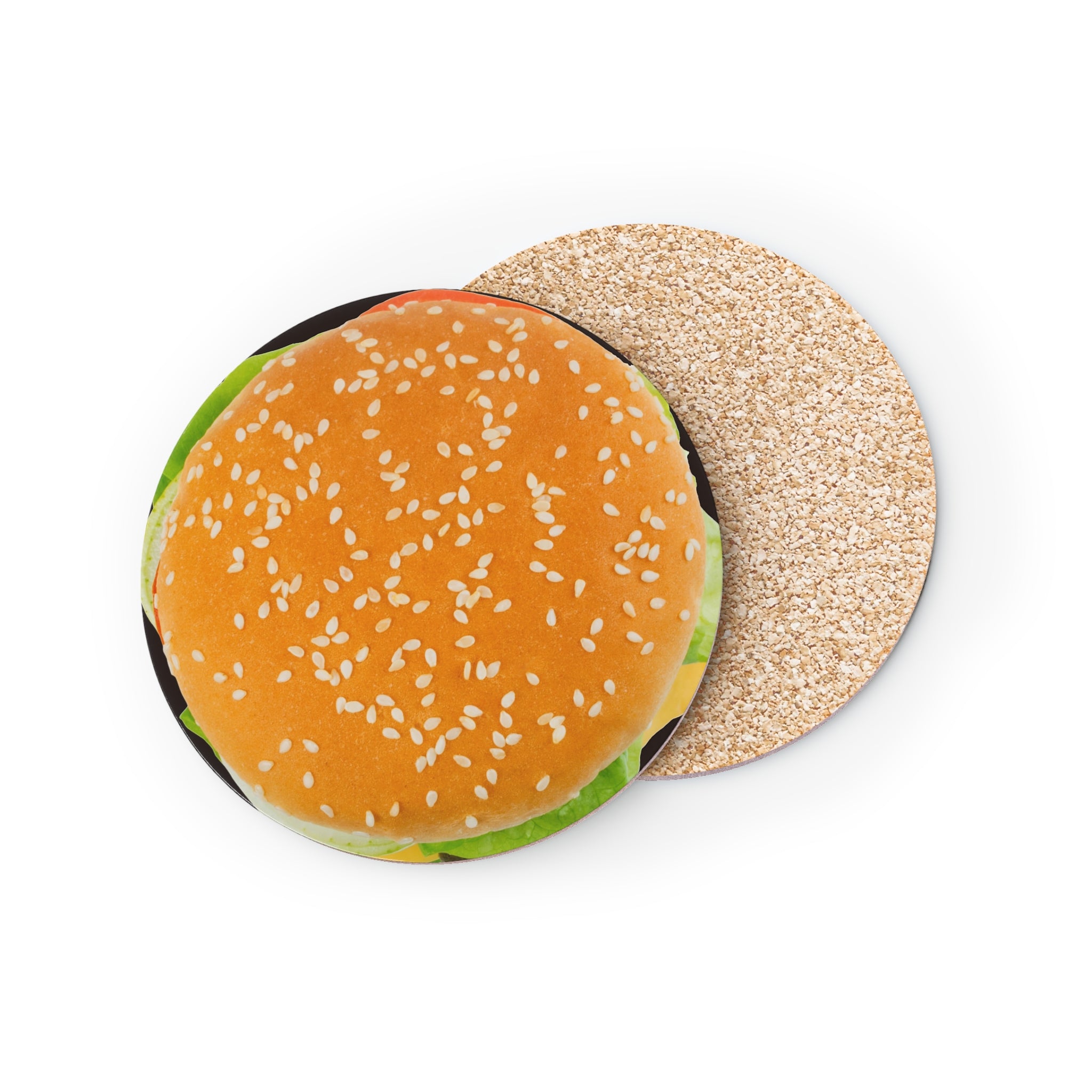 Hamburger - Round Coasters Round 3.7" x 3.7" 1pc Round Coaster Australian Printer