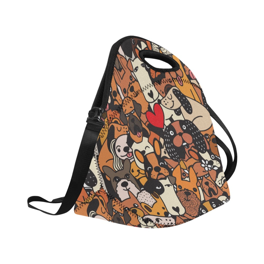 Dog Crowd 2 - Neoprene Lunch Bag Neoprene Lunch Bag Printed Offshore