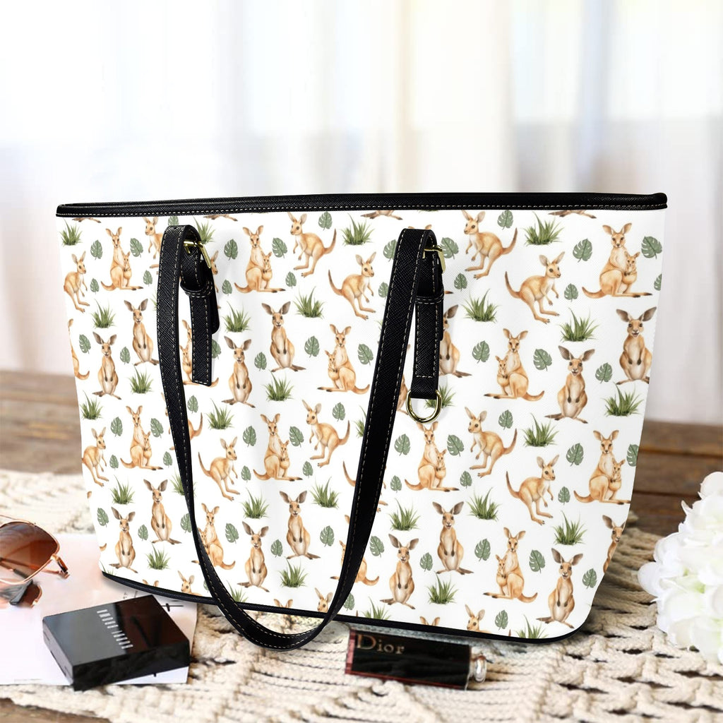 Kangaroos PU Leather Tote Bag Large
