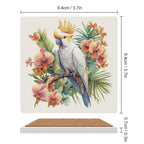 Cockatoo - Ceramic Coasters (Square) Ceramic Coasters animal Printed Offshore