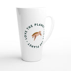 Love The Planet, Turtle - White Latte 17oz Ceramic Mug Latte Mug animal Environment Globally Fulfilled