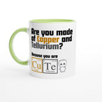 Cute, Periodic Table Of Elements - White 11oz Ceramic Mug with Colour Inside Ceramic Green Colour 11oz Mug Globally Fulfilled Science