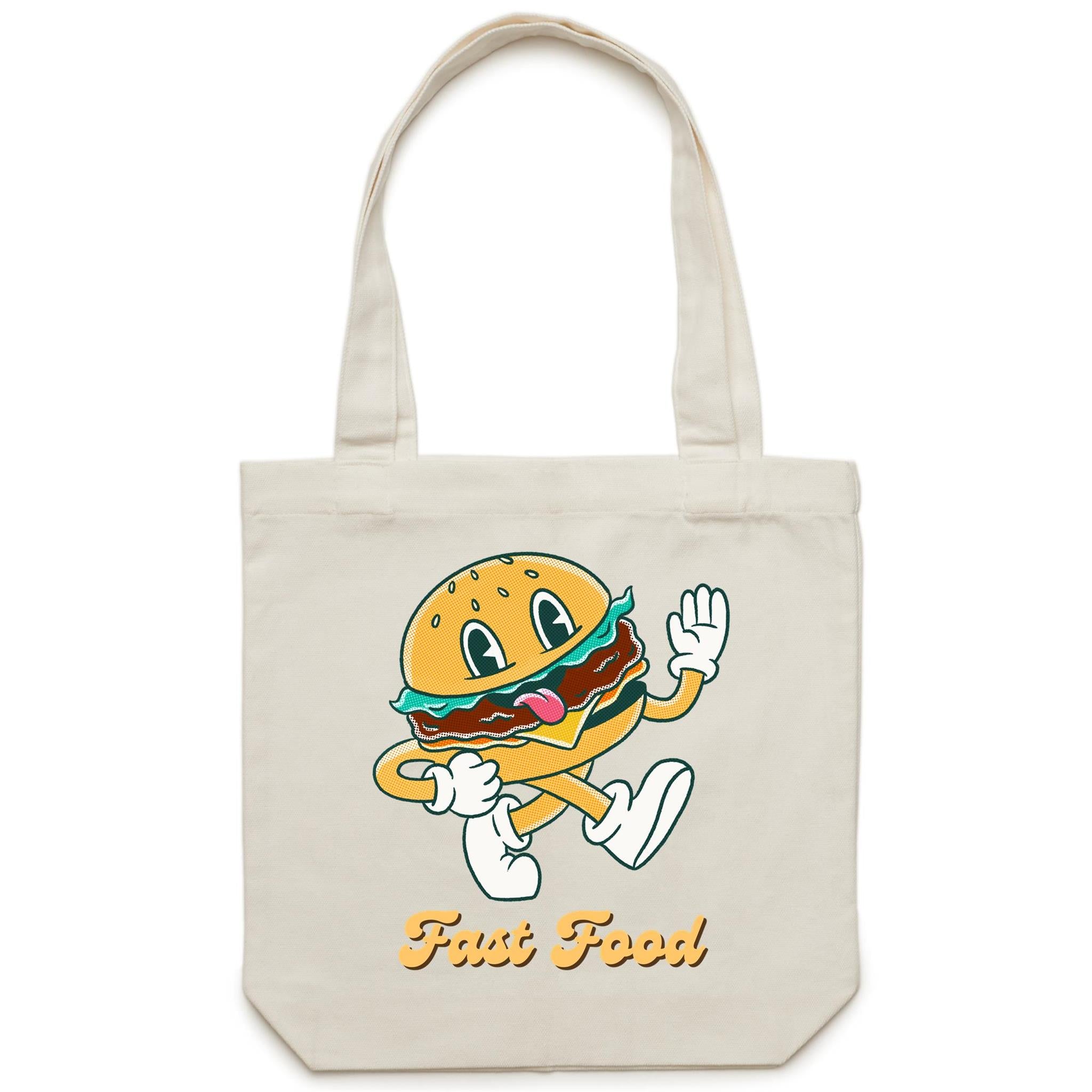 Fast Food - Canvas Tote Bag Cream One Size Tote Bag Printed In Australia