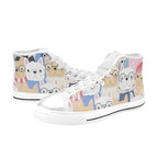 Dog Crowd - Men's High Top Canvas Shoes