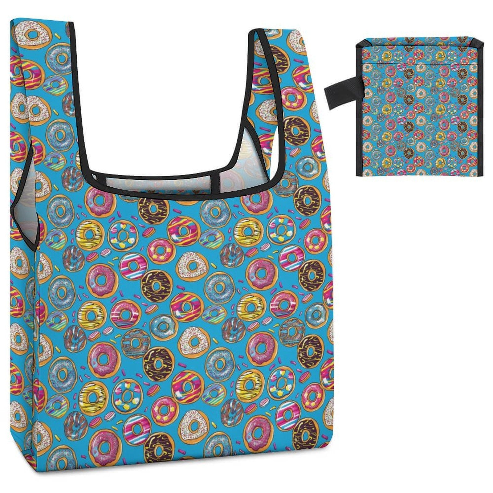 Doughnuts On Blue Foldable Shopping Bag
