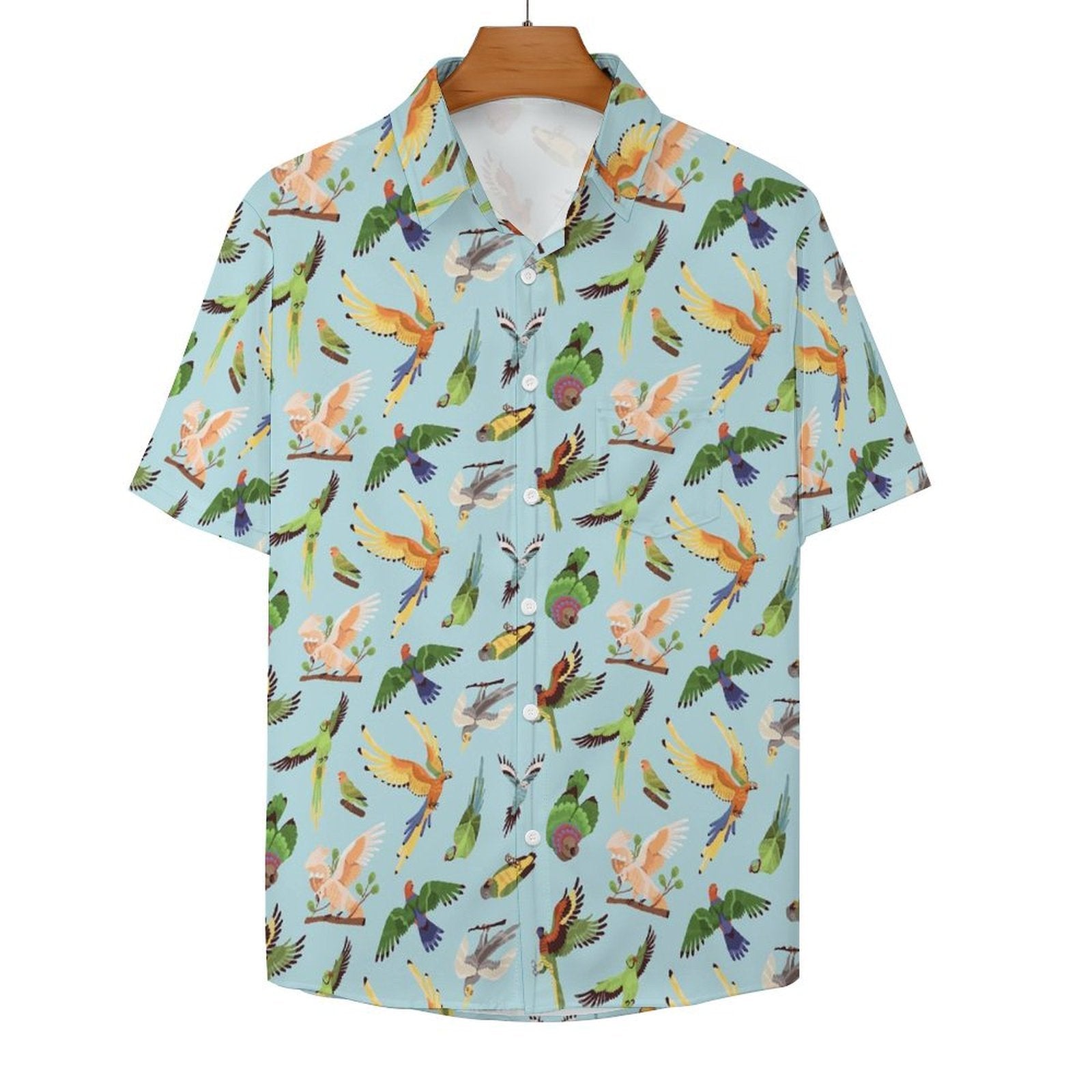 Parrots Women's Short-Sleeve Button Up Shirt Women's Short-Sleeve Button Up Shirt animal Birds Printed Offshore