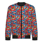 Comic Book Men's Casual Zip‑Up Bomber Jacket