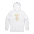 Life Is Better With Coffee Men's AS Colour Hoodie White Mens Hoodie Coffee Printed In Australia