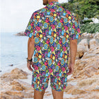 Sticker Music Men's Hawaiian Shirt & Shorts Set Men's Hawaiian Shirt & Shorts Set Music Printed Offshore