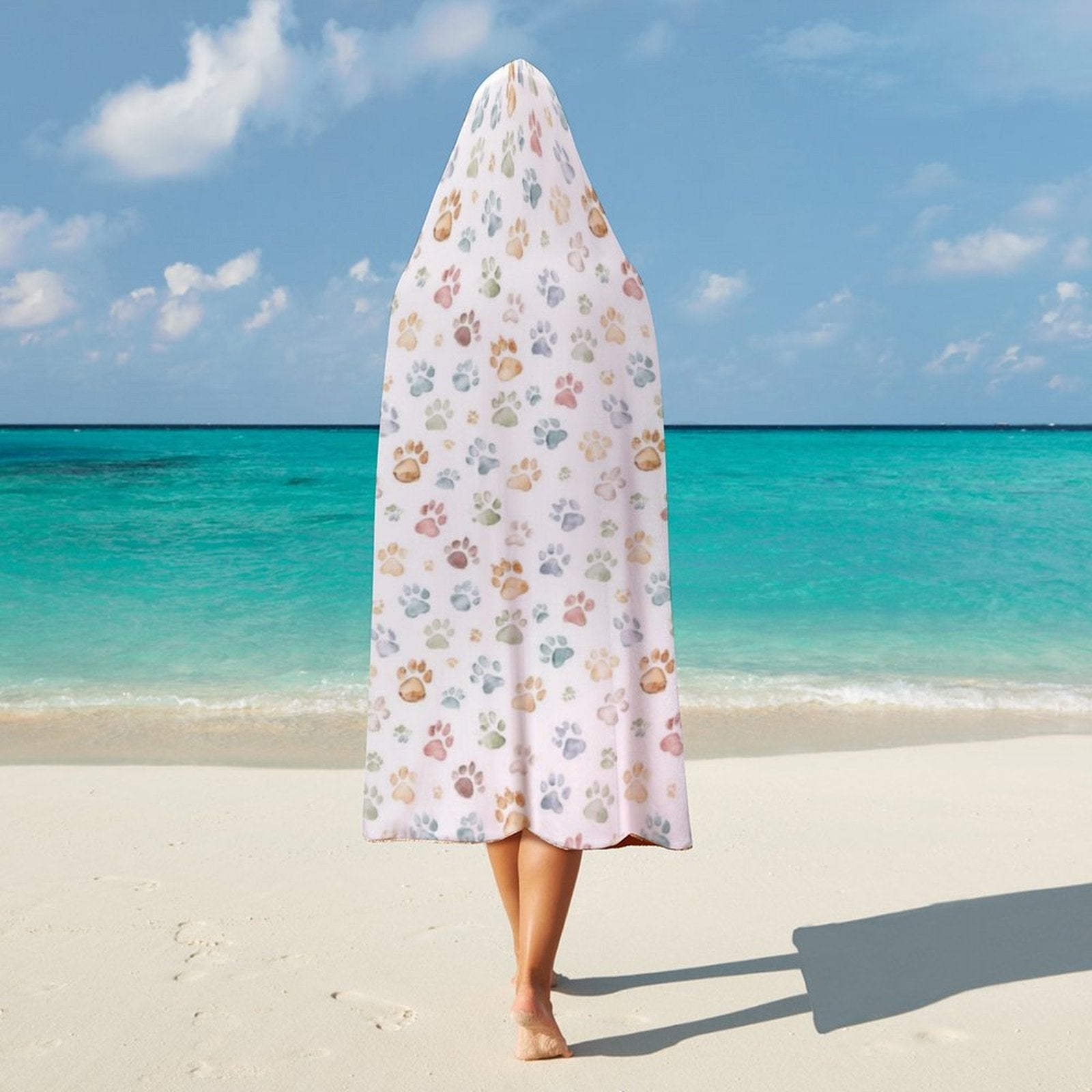Paw Prints Kids Hooded Blanket 100cm x 130cm