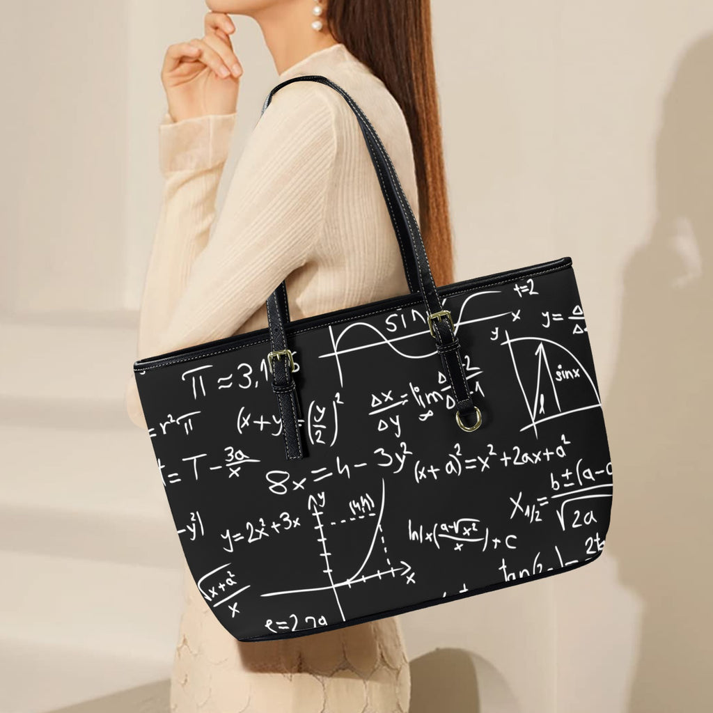 Equations - Leather Tote Bag-Large