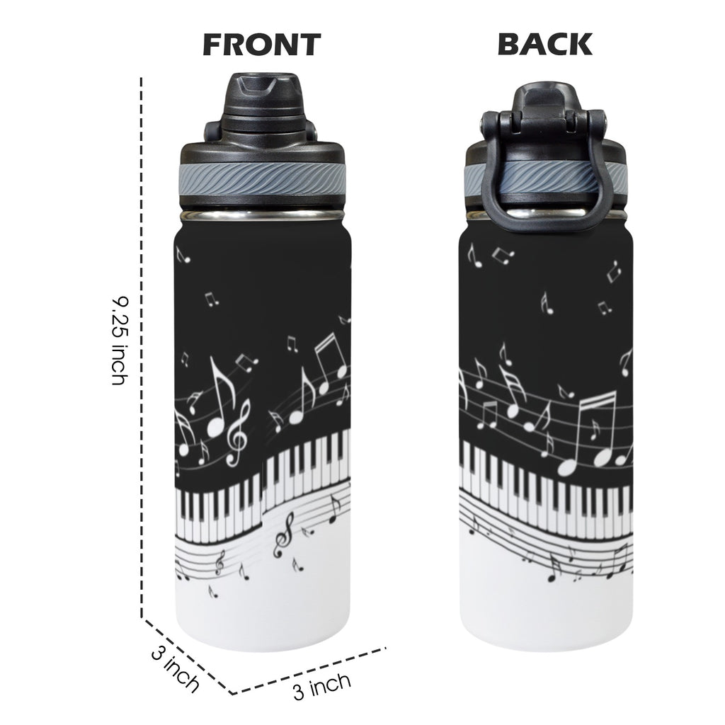 Piano Insulated Water Bottle with Dual-Use Lid (18oz) Insulated Water Bottle with Dual-Use Lid (18oz) Music Printed Offshore