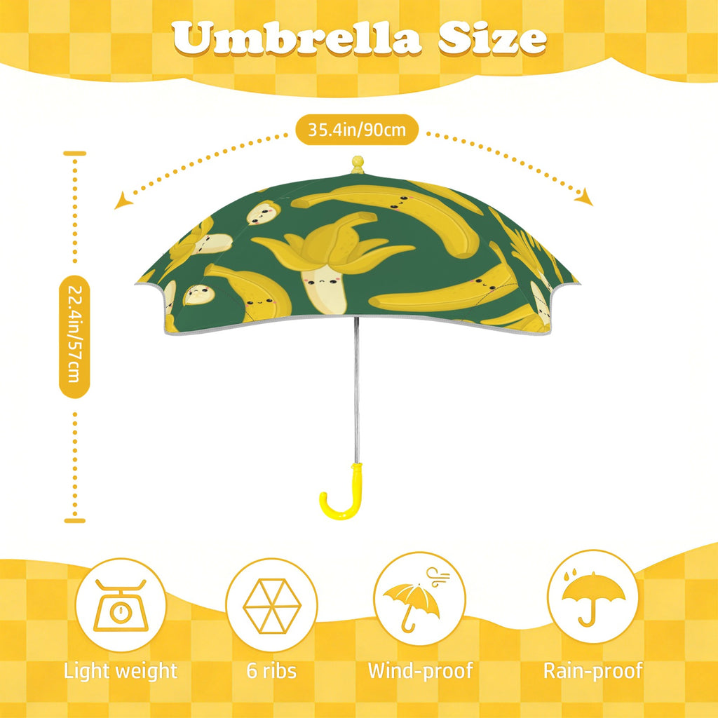 Happy Bananas Kids Safe Round Corner Umbrella Kids Safe Round Corner Umbrella Food Printed Offshore