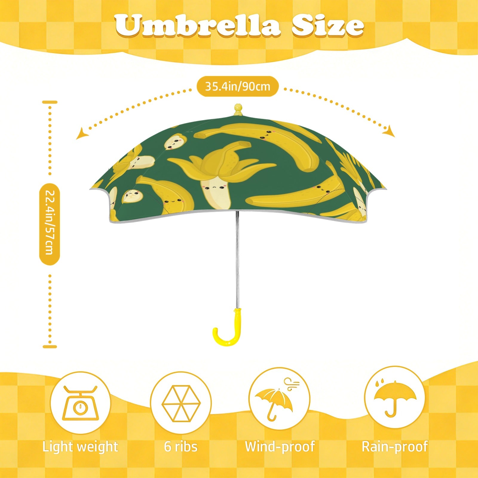 Happy Bananas Kids Safe Round Corner Umbrella Kids Safe Round Corner Umbrella Food Printed Offshore