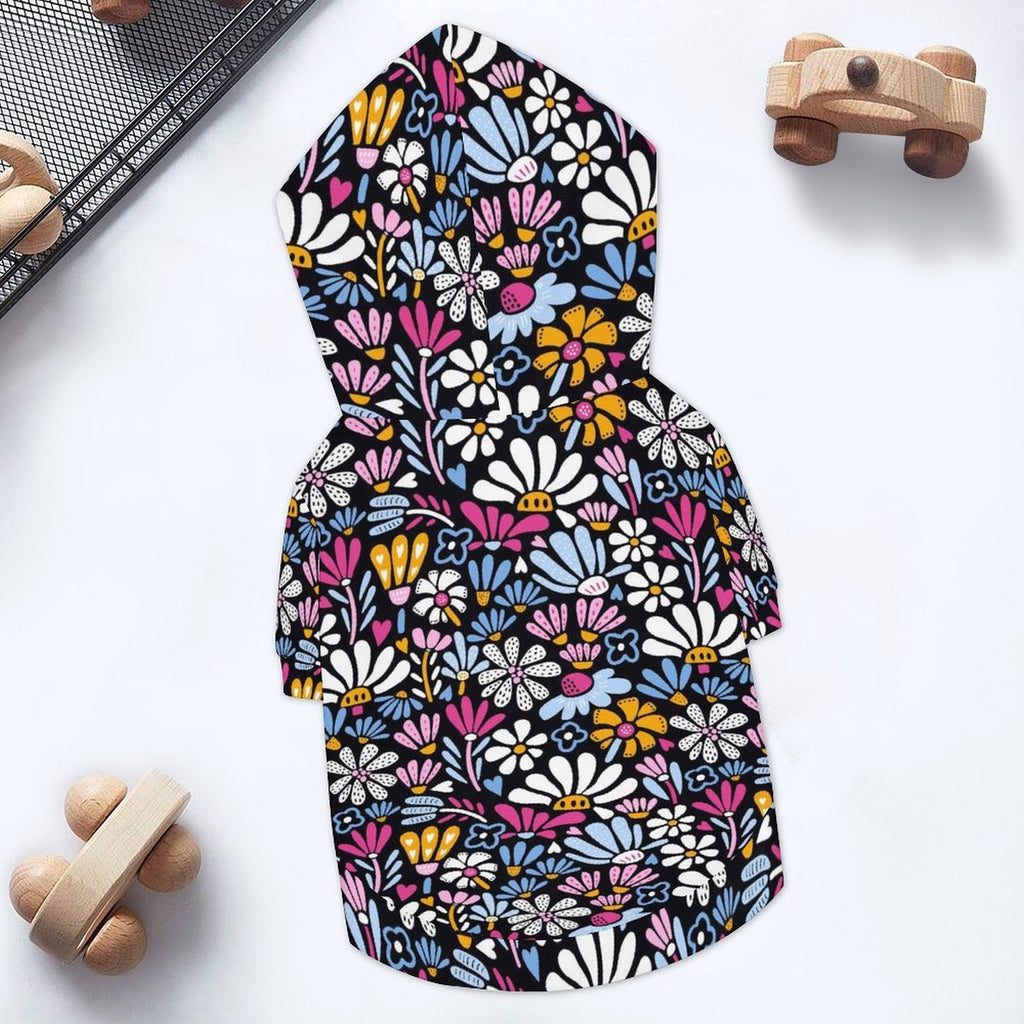Graphic Floral Pet Hoodie (Small Size)