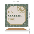 It's Cocktail Time - Ceramic Coasters (Square) Ceramic Coasters Printed Offshore