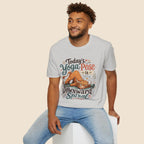 Highland Cow Downward Spiral Yoga Pose Unisex T-Shirt Unisex Adult T-shirt animal Fitness Globally Fulfilled