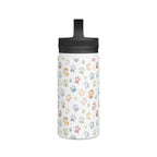 Paw Print Stainless Steel Water Bottle, Handle Lid Stainless Steel Water Bottle With Handle Lid animal Globally Fulfilled