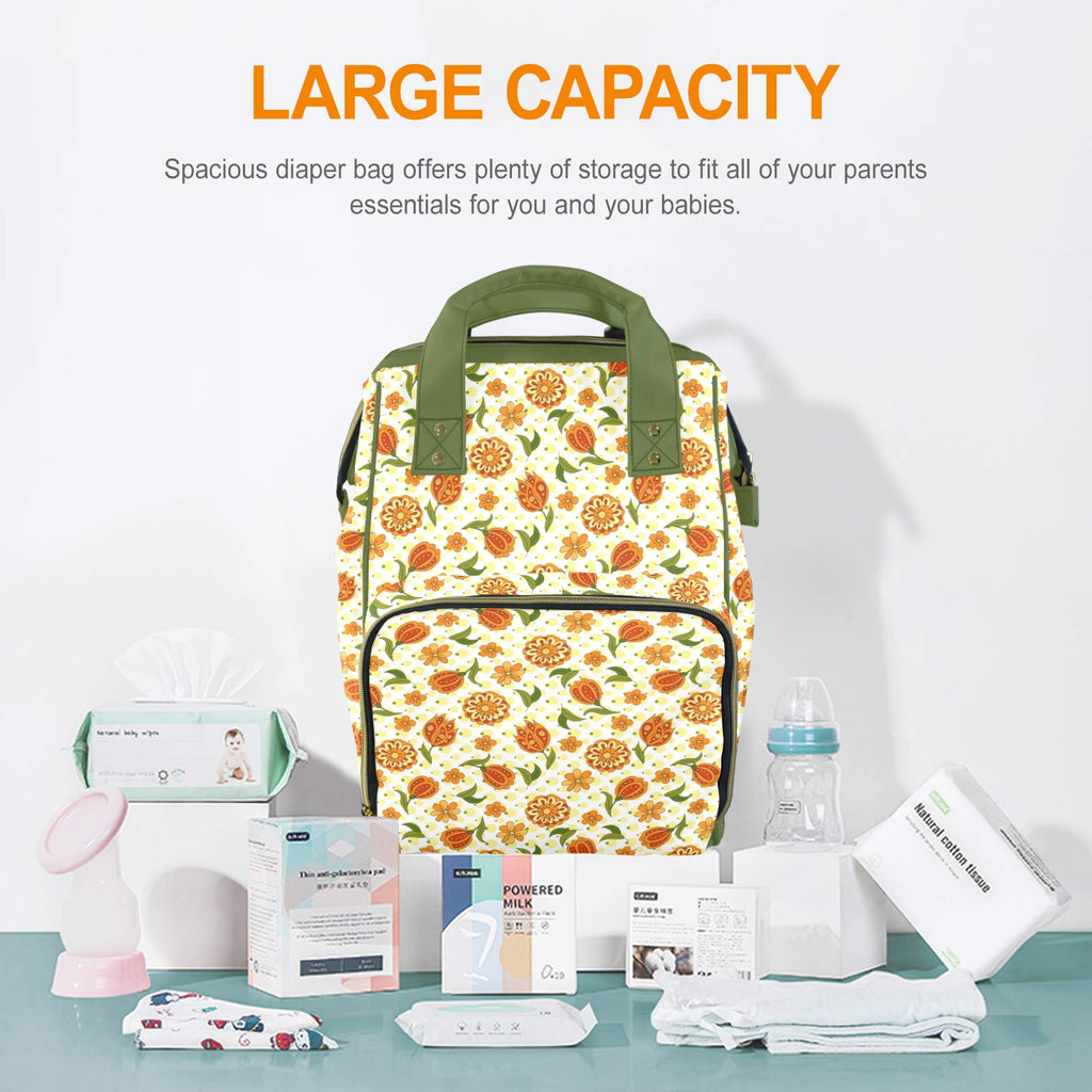Graphic Floral Multi-Function Backpack, Nappy / Diaper Bag Multi-function Backpack, Nappy / Diaper Bag Plants Printed Offshore