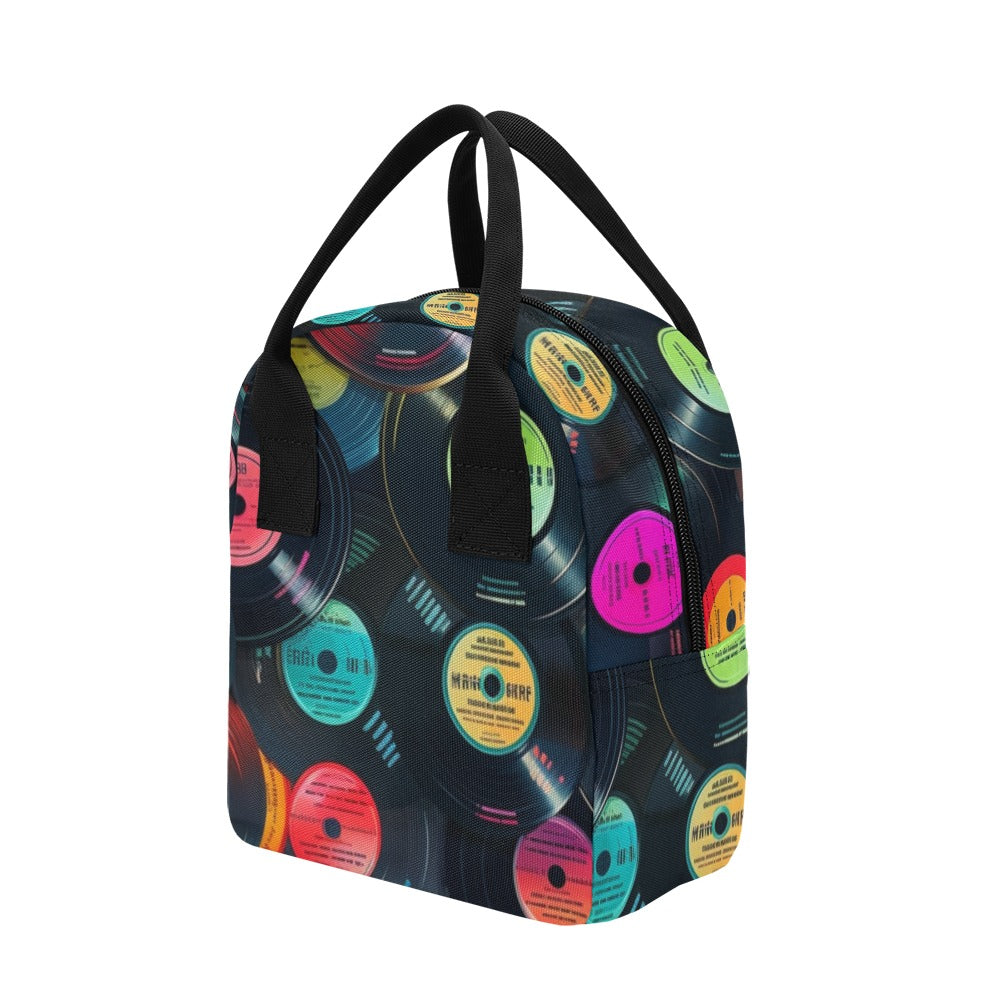 Retro Vinyl Records - Zipper Lunch Bag Zipper Lunch Bag Printed Offshore