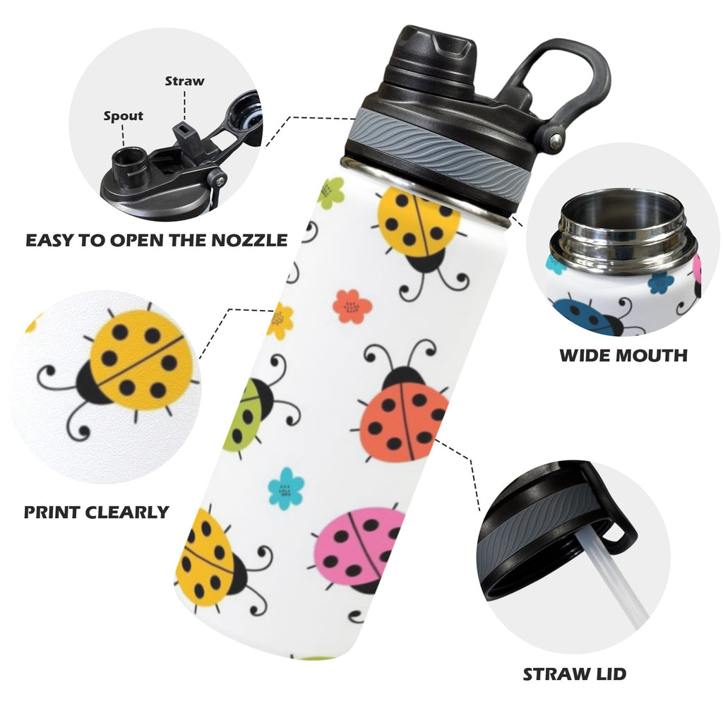 Ladybugs - Insulated Water Bottle with Dual-Use Lid (18oz) Insulated Water Bottle with Dual-Use Lid (18oz) animal Printed Offshore