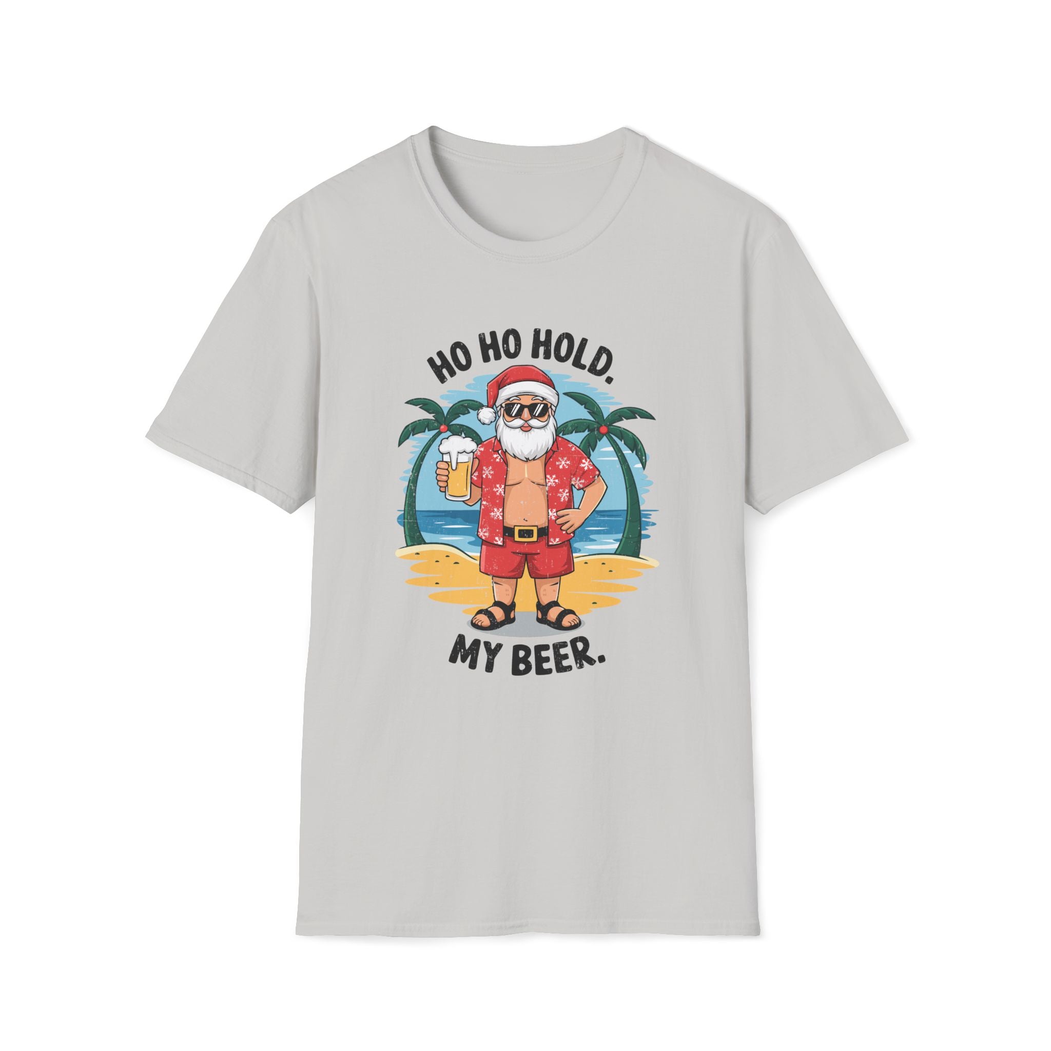 Summer Santa, Ho Ho Hold My Beer - Unisex Softstyle T-Shirt