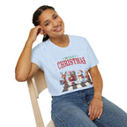 Fab Four Of Christmas Crossing The Road - Unisex Softstyle T-Shirt