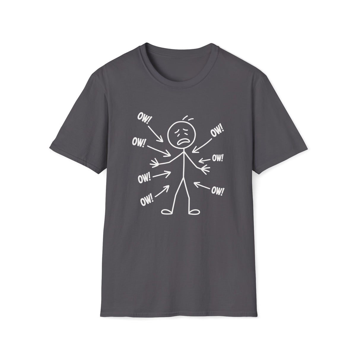 Ow! Everything Hurts Stick Figure Unisex T-Shirt Unisex Adult T-shirt Globally Fulfilled
