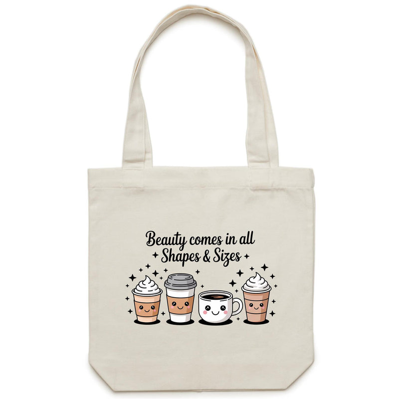 Coffee Beauty, All Shapes And Sizes - Canvas Tote Bag Default Title Tote Bag Coffee Positivity Printed In Australia