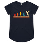 Saxophone Player Evolution - Womens Scoop Neck T-Shirt Navy Womens Scoop Neck T-shirt Music Printed In Australia