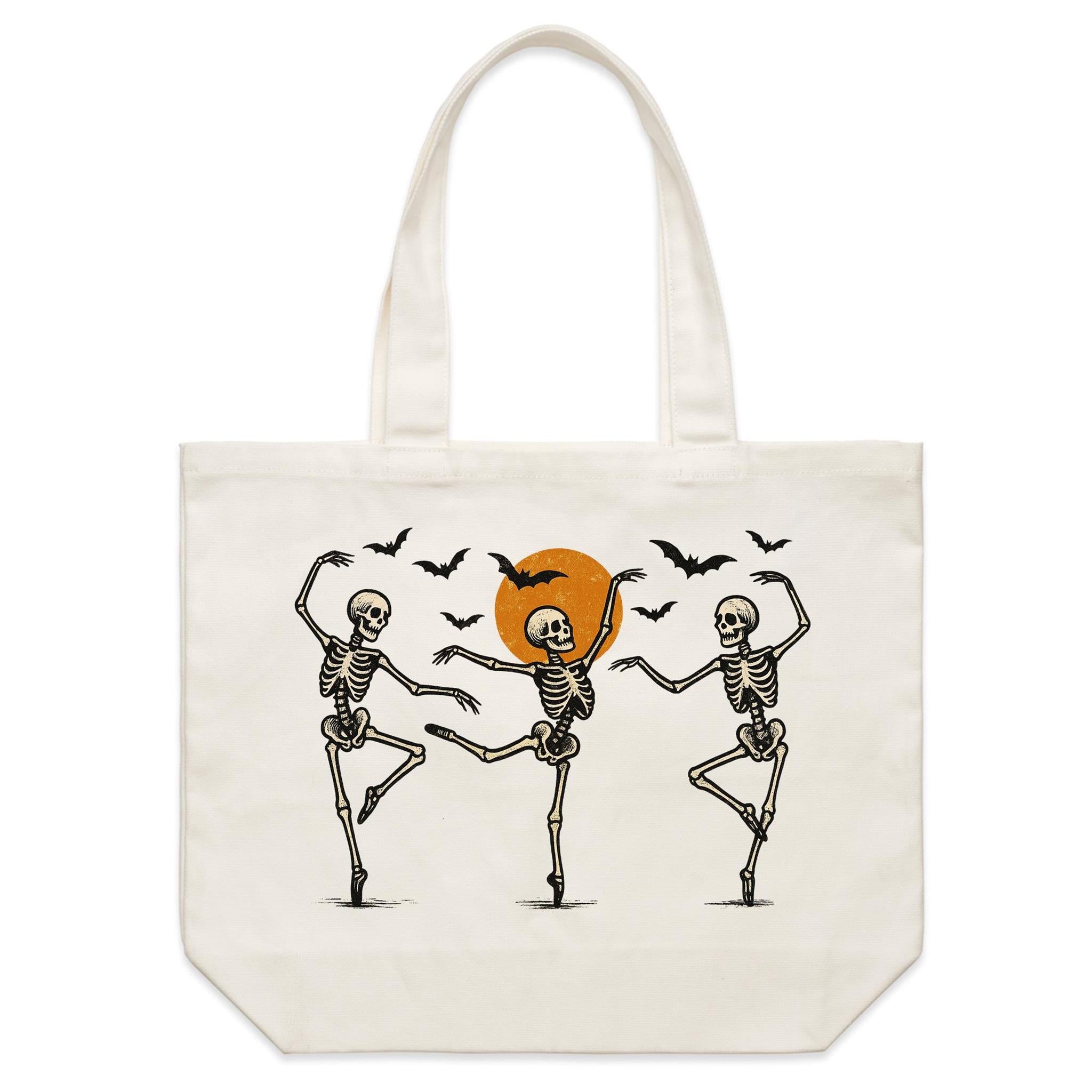Skeleton Dance - Shoulder Canvas Tote Bag Default Title Large Tote Bag Halloween Printed In Australia