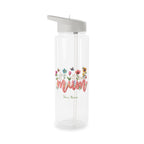 Personalised - Mum, With Flowers And Butterfly - Tritan Water Bottle