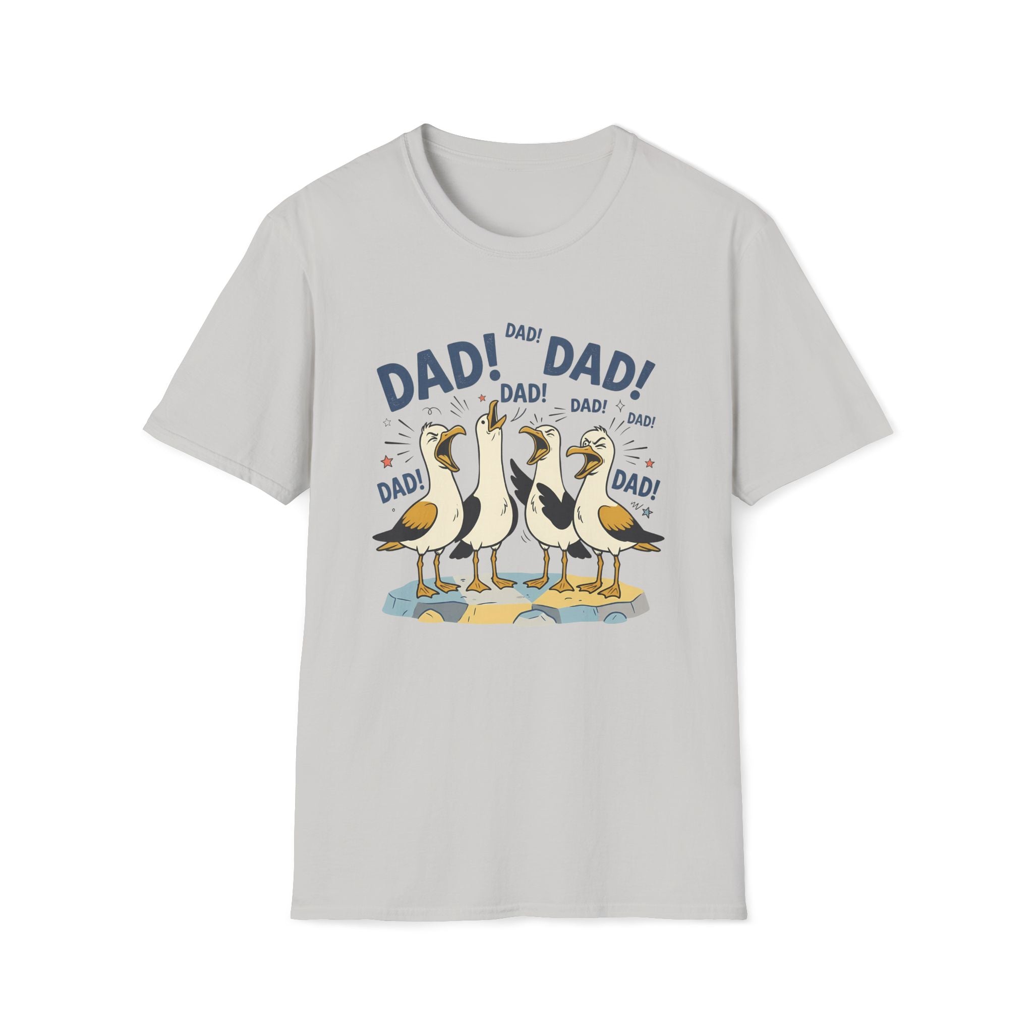 Dad Seagull Unisex T-Shirt Ice Grey Unisex Adult T-shirt animal Dad Globally Fulfilled