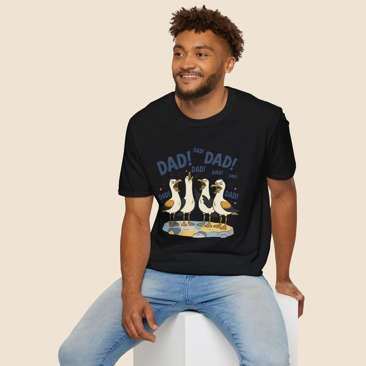 Dad Seagull Unisex T-Shirt Unisex Adult T-shirt animal Dad Globally Fulfilled