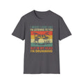 In My Head I'm Drumming Unisex Softstyle T-Shirt Charcoal Unisex Adult T-shirt Australian Printer Music