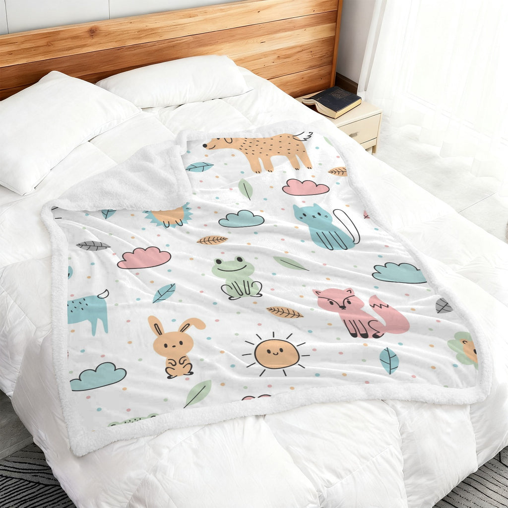 Cute Animals - Double-Layer Fleece Blanket 51"x59"